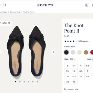 NEW Rothy's Black Knot Point Flats